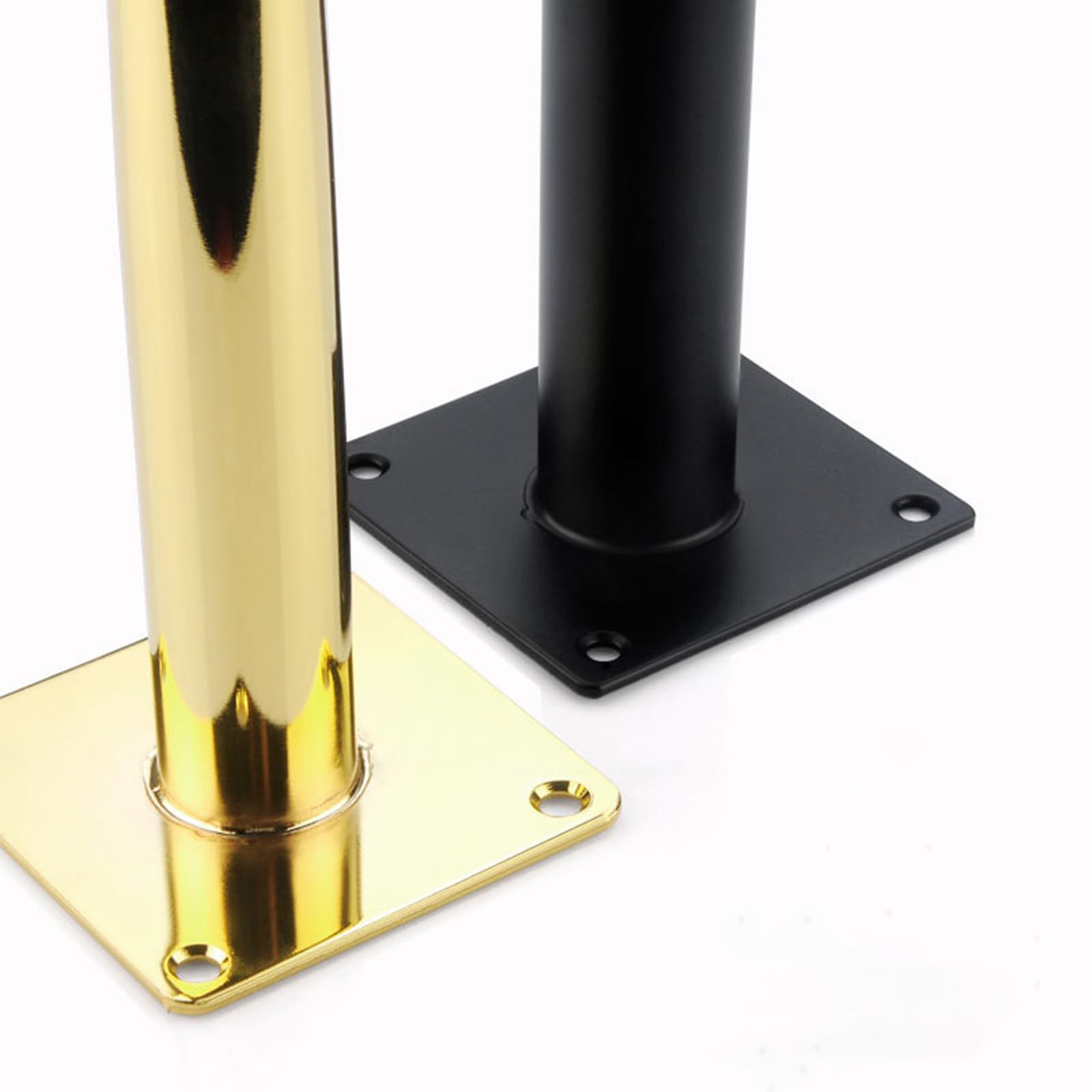 Generico Gambe per Mobili Piedini di Ricambio Neri 4 Pezzi Piedini Conici per Tavolo in Acciaio Laminato A Freddo Vernice Spray Altezza Piedini per Divano: 10-72 cm Piedini per Mobile 50 cm/19,7"