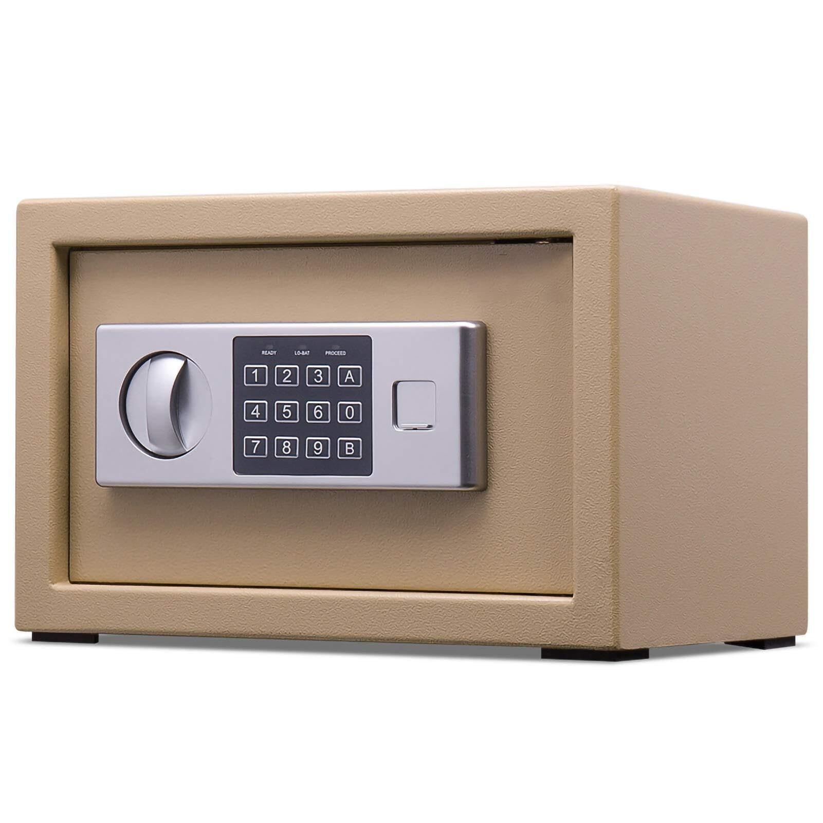 Digital Safe for Home Office or Hotel - Small Steel Money Lock Box with Electronic Password Rotary Handle