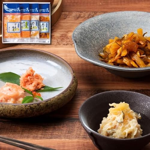 【ギフト】北海の華 新潟の味4点セット(サーモン塩辛・キングサーモン・数の子山海漬・数の子ハリハリ)新潟 三幸 E-23