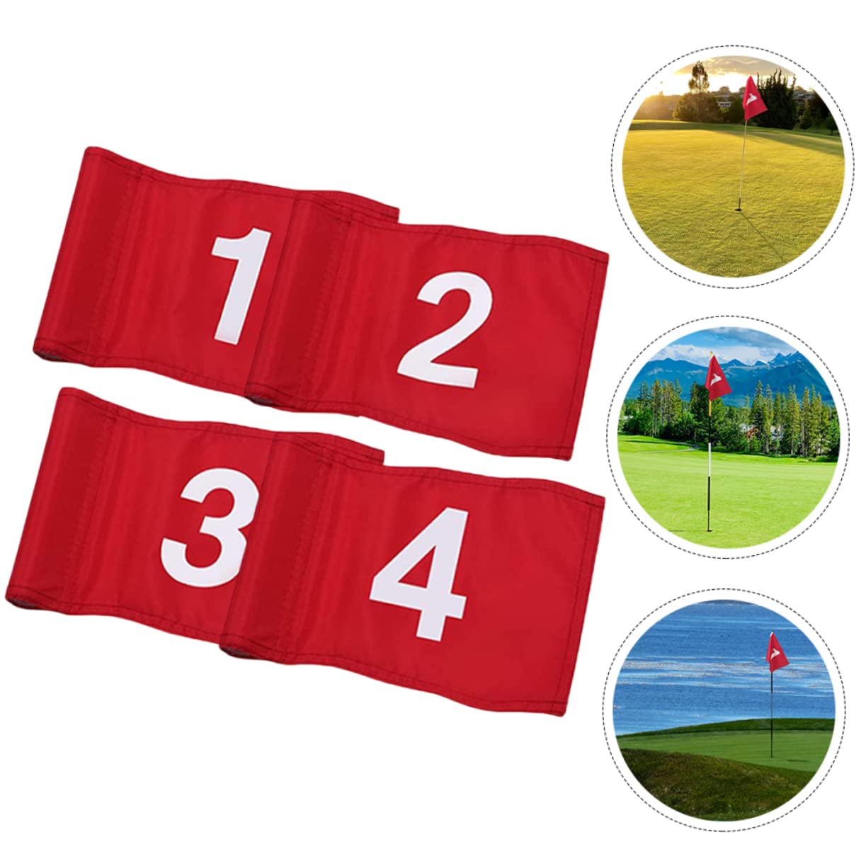 Toyvian Golf Flags 4 Pack Outdoor Golfing Flags Small Space-saving Fashionable