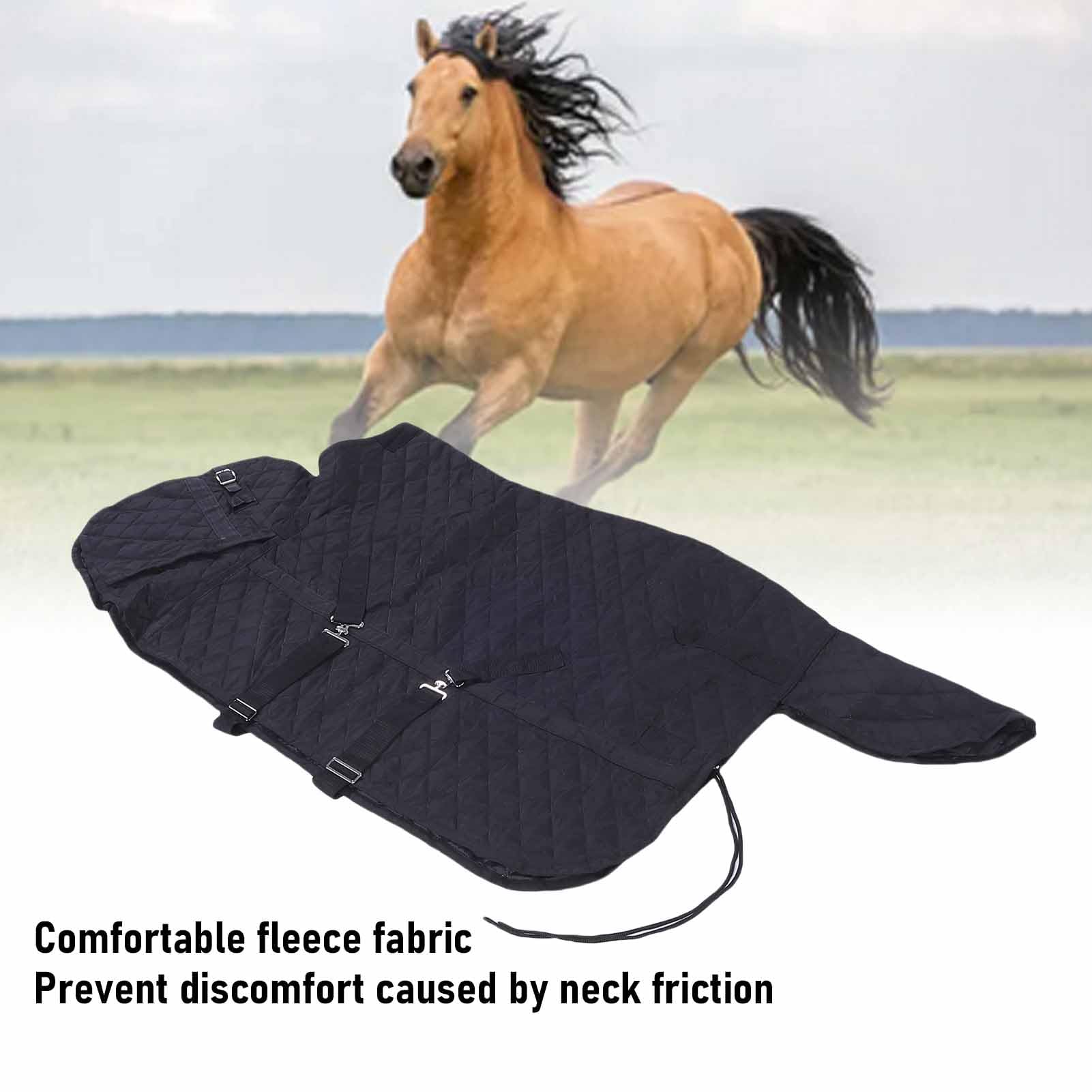 Pferdedecke Ganzjahres, wasserdichte Pferde Regendecke mit verstellbaren Gurten, Gestepptes Pongee-Material für Outdoor Training und Ausritte