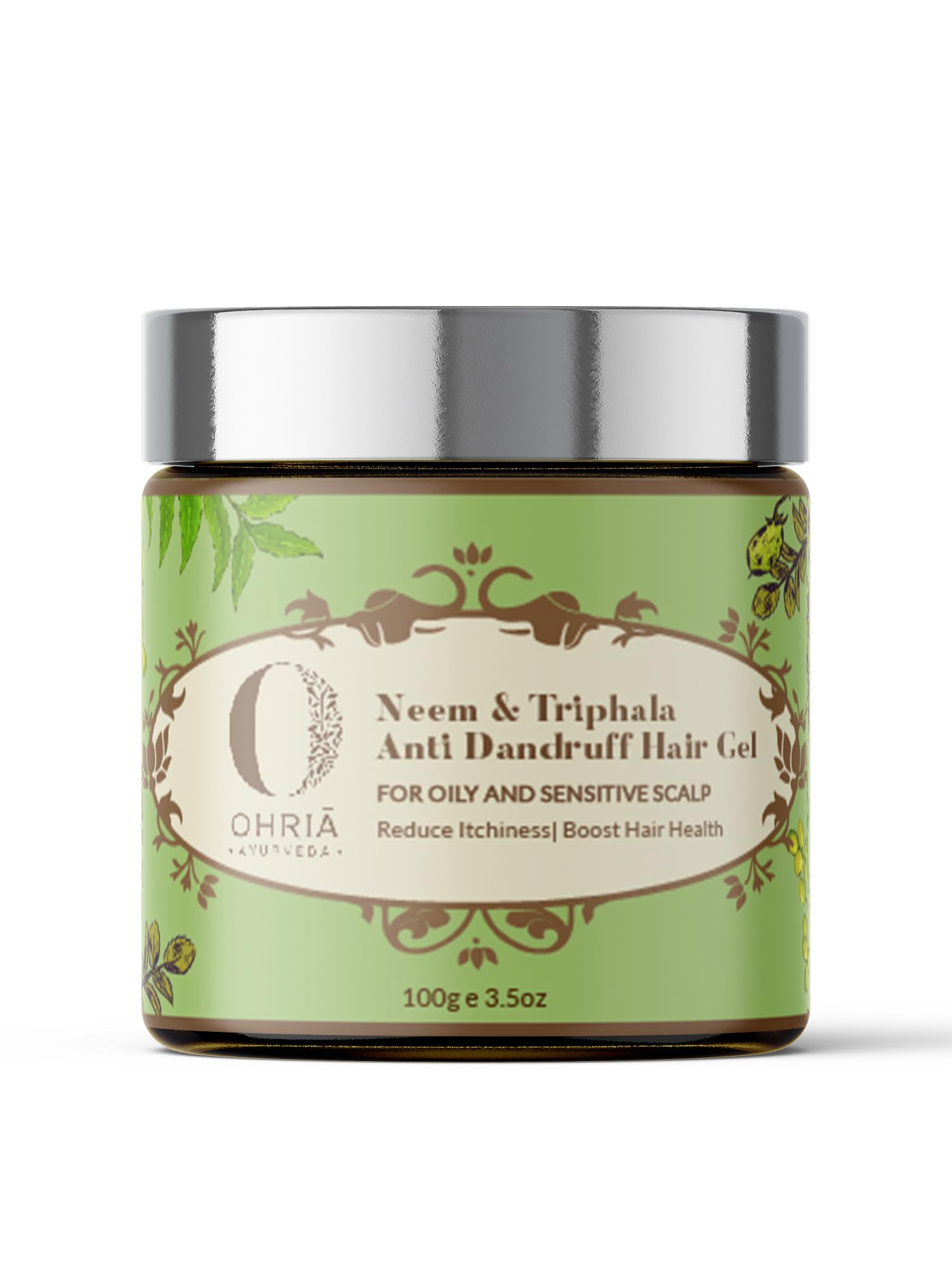 Triphala & Neem anti-dandruff hair gel for oily, sensitive scalp | 100gm | lightweight, non-sticky herbal gel | no parabens, sulfates | soothes & purifies (200gm)-image-33