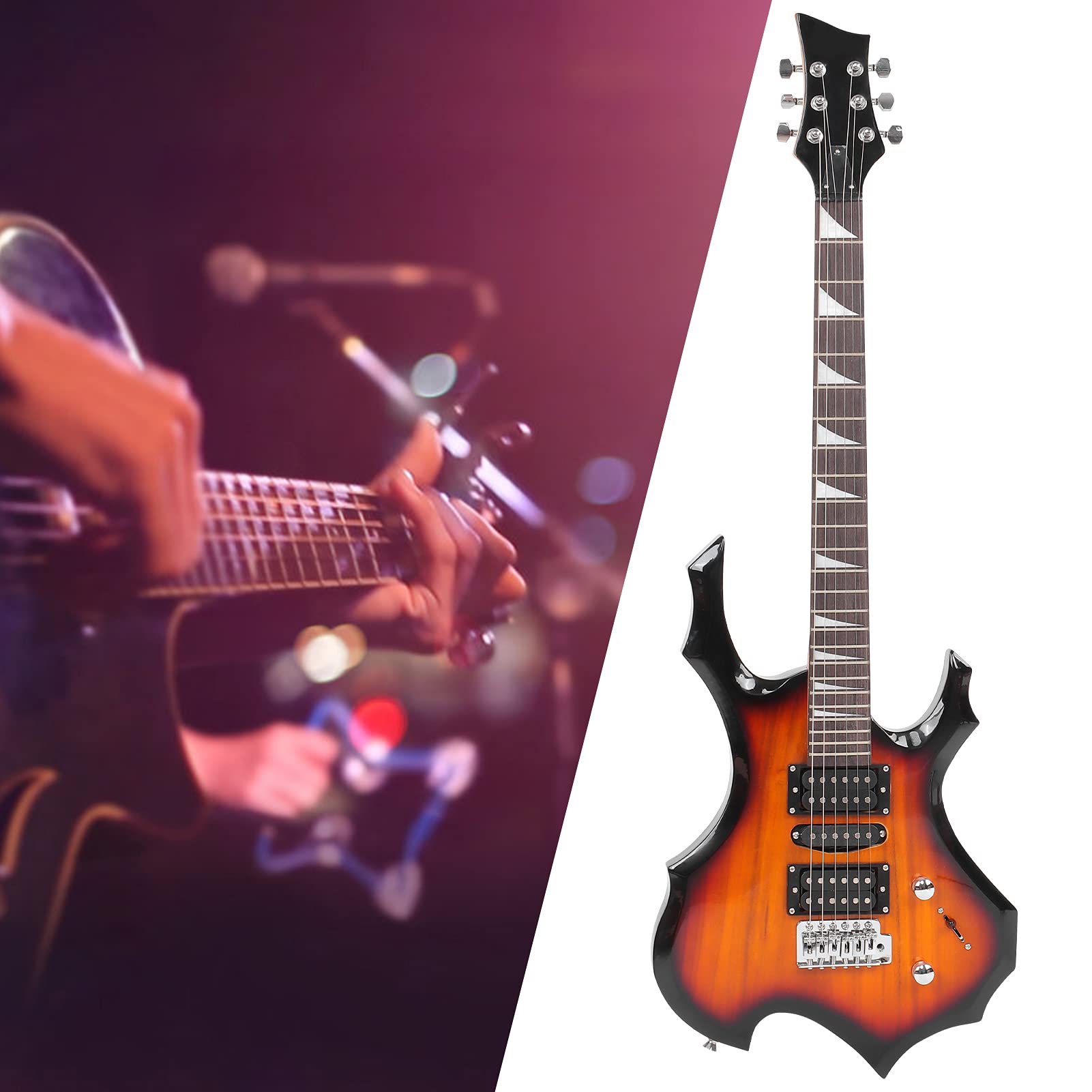 Zestaw do gitary elektrycznej, akcesoria do instrumentów muzycznych Elegancki design Zestaw do gitary elektrycznej „wszystko w 1” Wytrzymały i trwały na pedał na struny