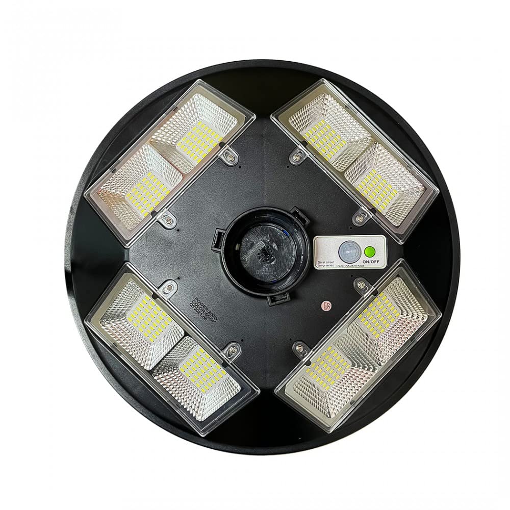 Mediawave Store - Faro Solare Stradale con Palo Curvo da Parete e Telecomando, Illuminazione per Esterni, Pannello Solare, Luce Bianca, Luce per Garage Parcheggio Giardino Vialetto, 55x13Ccm, 053004