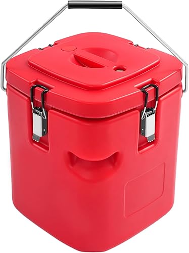 Miniatura 10 de Recipiente aislado para sopa, calentador de alimentos, transportador de frío caliente, cubo de alimentos aislado comercial portátil de 5.28 galones,