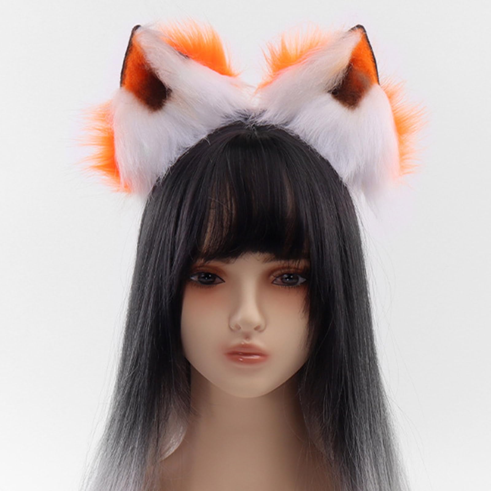Diadema segura con orejas bajas de animales para niños, disfraz de juego de rol, fiesta de cumpleaños, orejas de peluche con motor