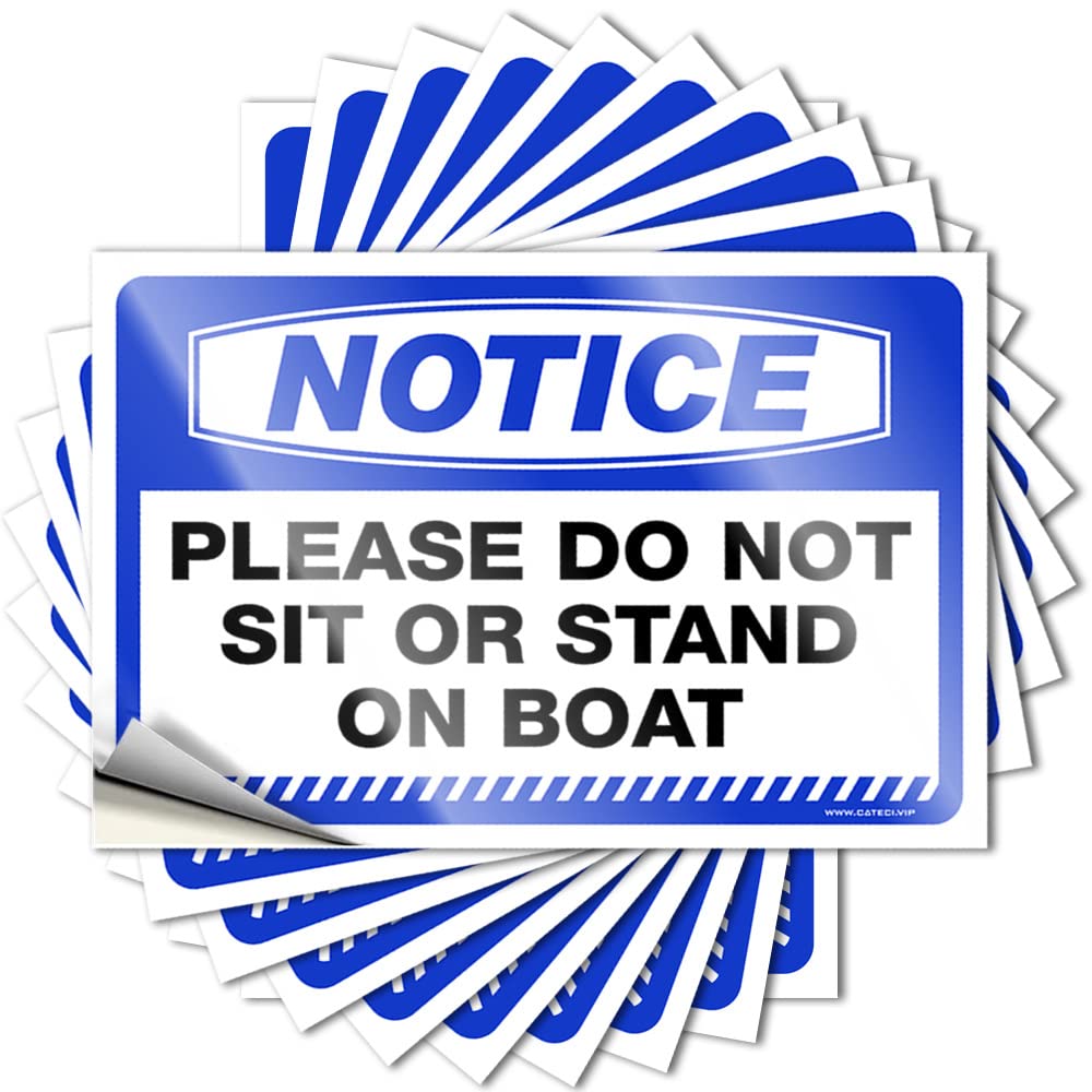 Notice Please Do Not Sit Or Stand On Boat Quote Bedroom Accessories | Spring Bottle Removable Decal Pack(8X12CM)