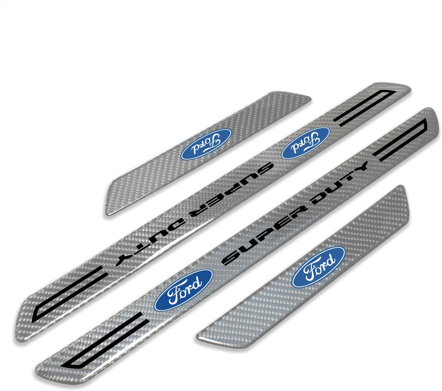 iPick Image for Ford Super-Duty Real Carbon Fiber 4 Pcs Universal Door Sill Step Protector Guard Decal Plates Guard - Official Licensed