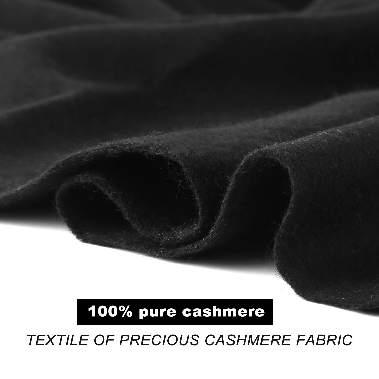 Bufanda de cachemira 100 % pura, bordes con flecos, unisex de gran tamaño, cálida y suave, colores lisos/cuadros