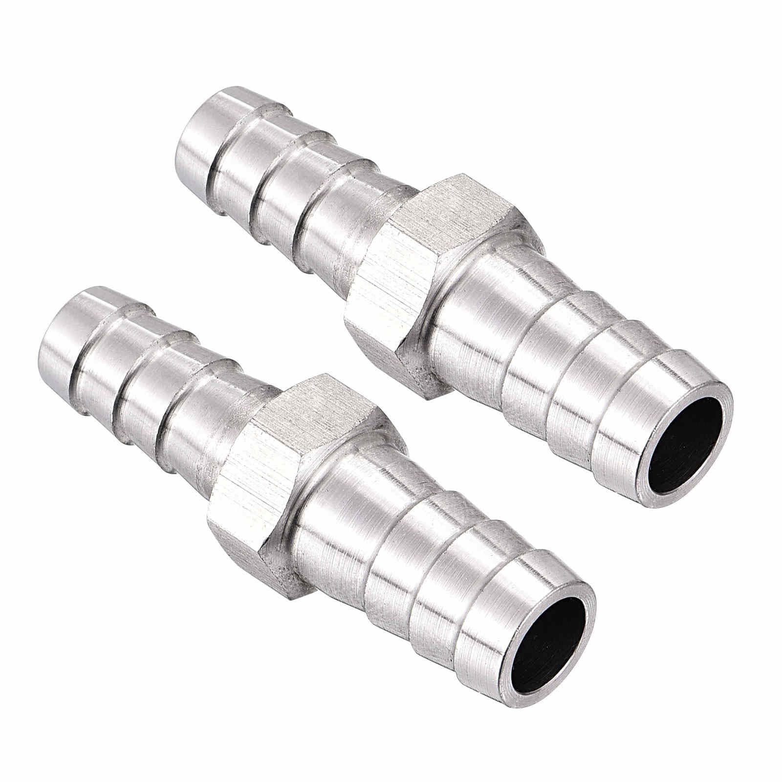 Kozelo Pack of 2, 304 Stainless Steel Hose Barbs Fittings 1"(25.5mm) Hose Barbs to 5/8"(16mm) Fittings, Stainless Steel Hex Bars for Home Machines, Massage Bathtubs, and Irrigation — image 1