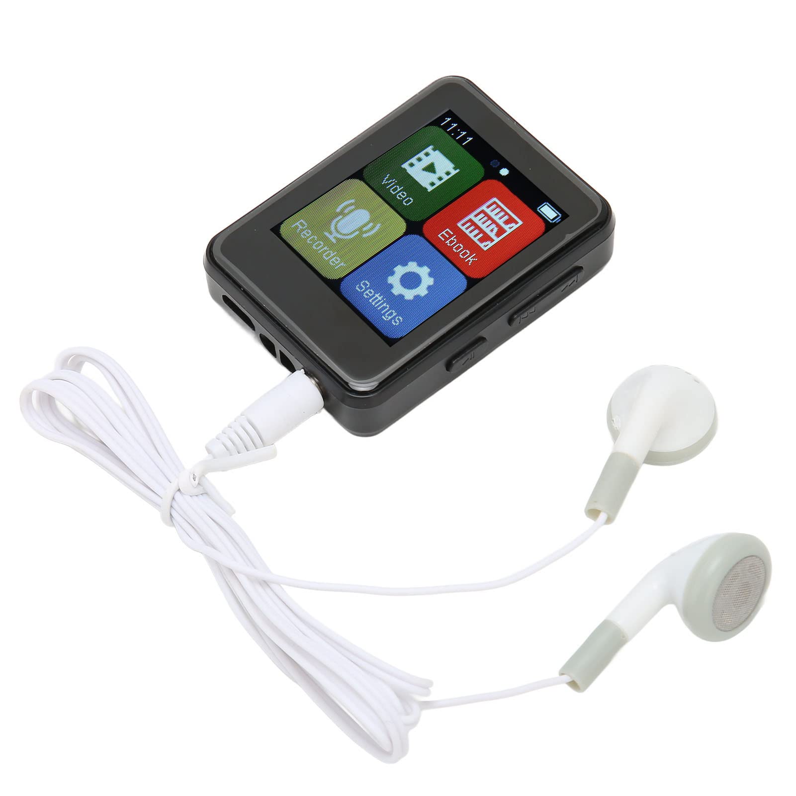 Sorandy Portable MP3 Player, 1.8 Inch Touch HD Screen Bluetooth Music Player with E Book FM Radio Support Memory Card 500mAh (Black)