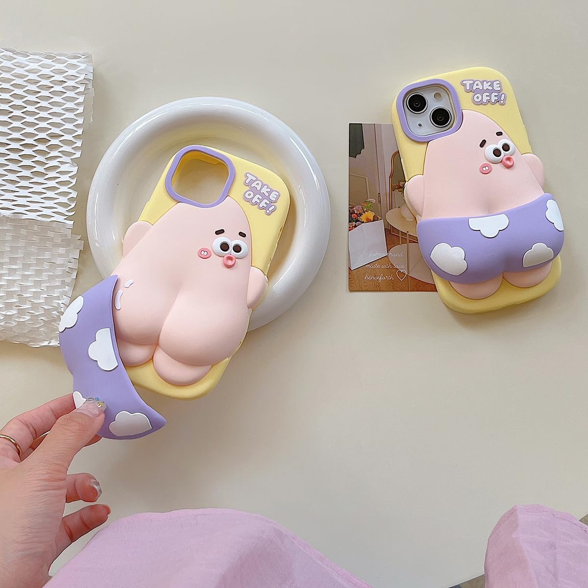 Süße 3D-Cartoon-Hülle Für IPhone 11 – Weiches Silikon, Stoßfest, Mit Schutzrand