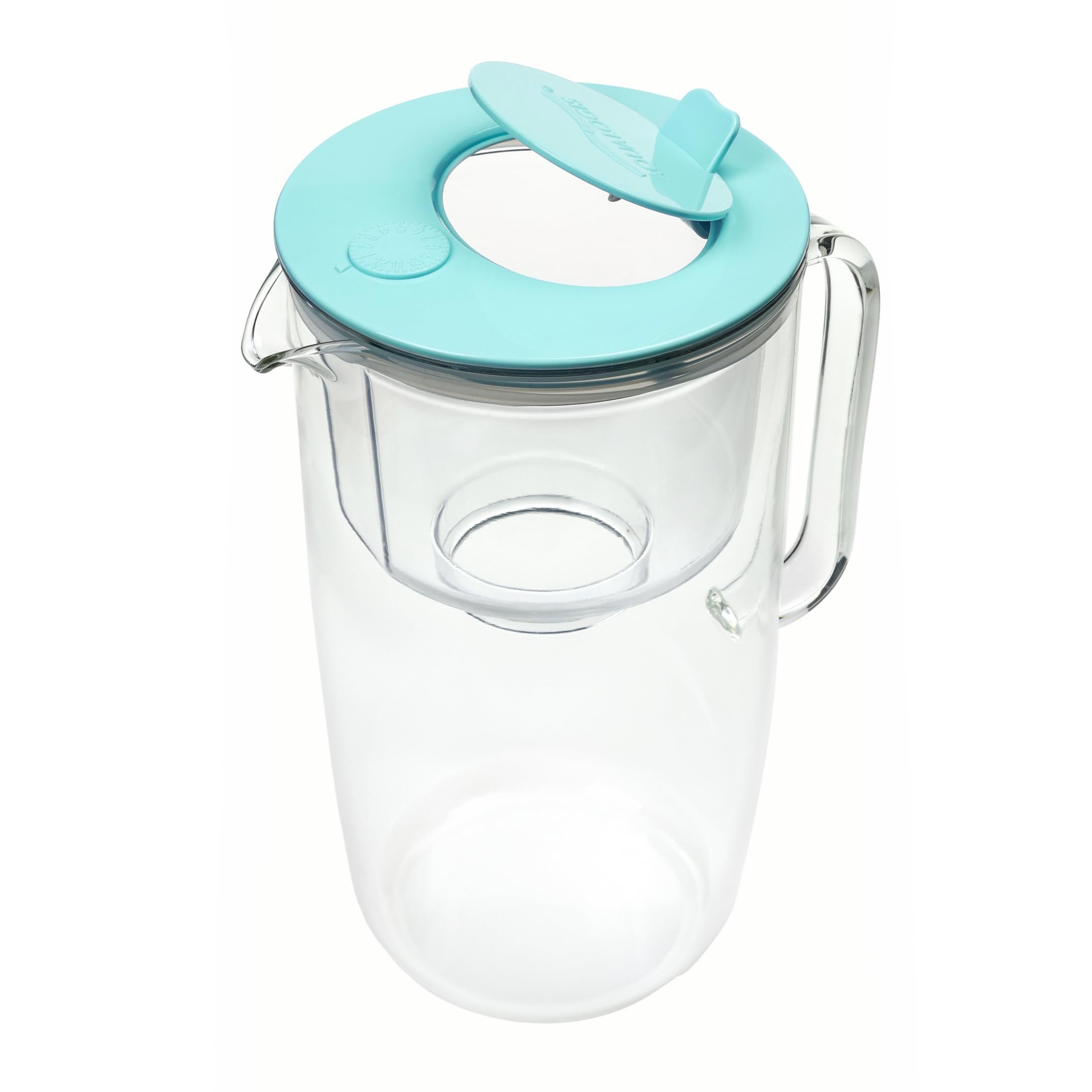 Aqualogis Sonata 2.9L Caraffa Filtrante in Vetro Borosilicato - Include 1 Cartuccia UniX - Celeste - Riduce Calcare, Cloro e Odori - Design Elegante e Moderno