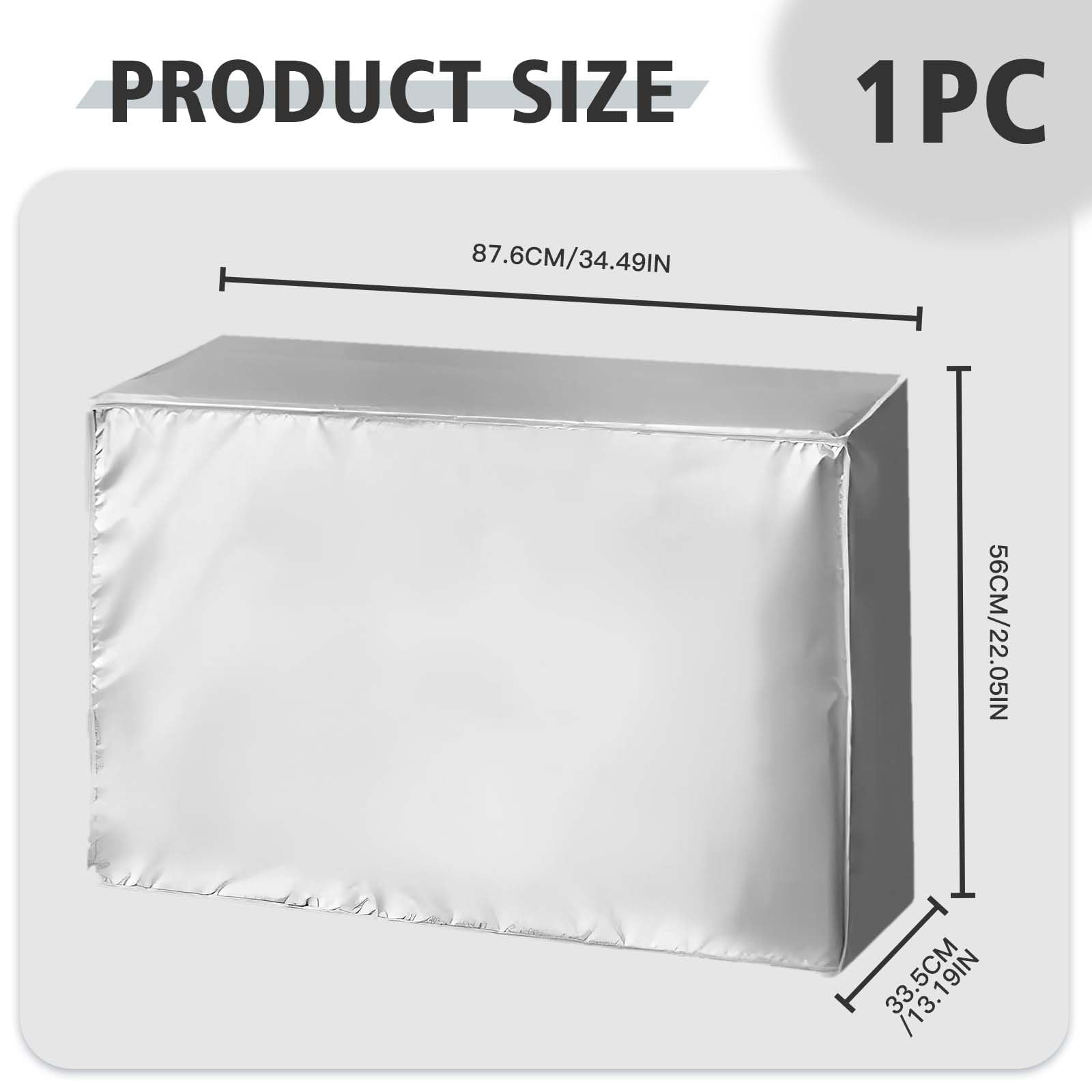 Premium Außenklimaanlage Abdeckung - Wasserdicht und UV-beständig, Schutzabdeckung aus Silberbeschichtetem Polyester, 86 x 32 x 56 cm, für Heim und Gewerbe, Staubdicht und Langlebig