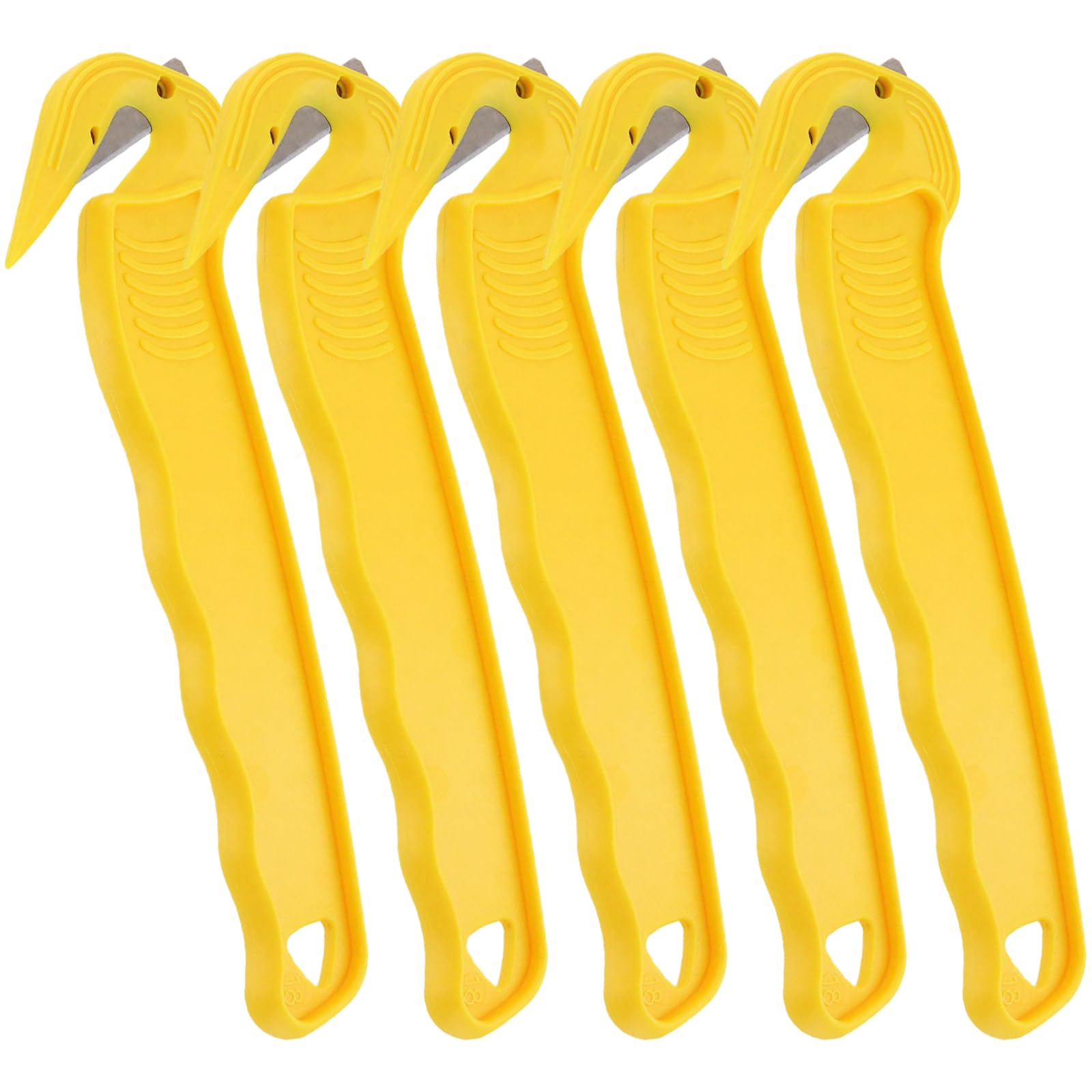 Hocklliy 5pcs Box Cutter,Box Opener,Safe Cutting Experience,Ergonomic Handle,More Convenient to Use (Yellow)