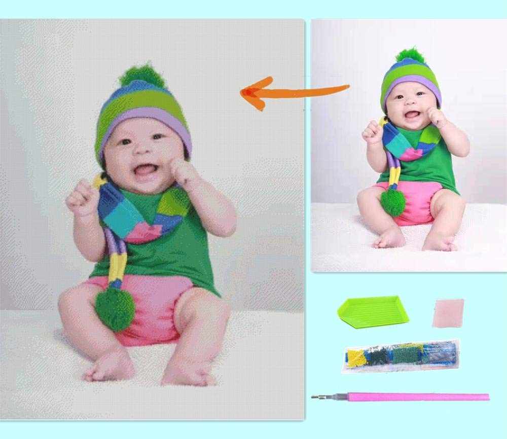 Custom Diamond Painting Kits Full Drill,5D DIY Private Customized Diamond Ar,Full Drill Rhinestone Embroidery Diamond Painting (Square Diamond 40 * 50cm)