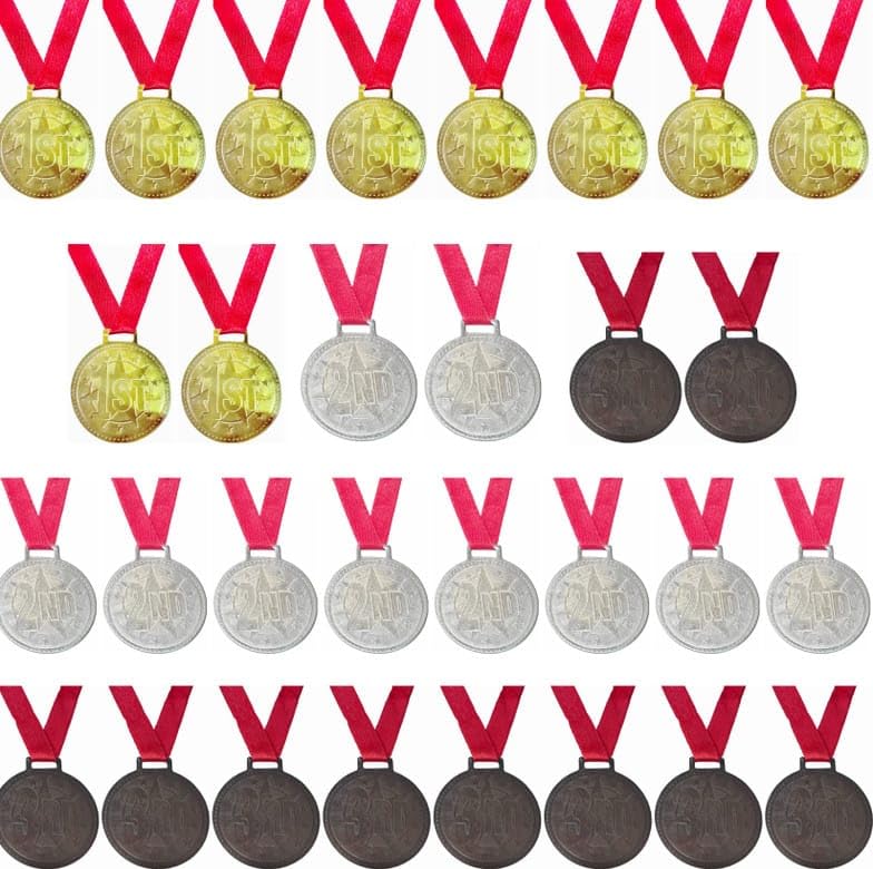 Swastik Enterprises Gold Silver Bronze Medals Set | Sports Day Winner Medal for Students | Competition Award Prize for Kids. (Pack of 30)-picture-13