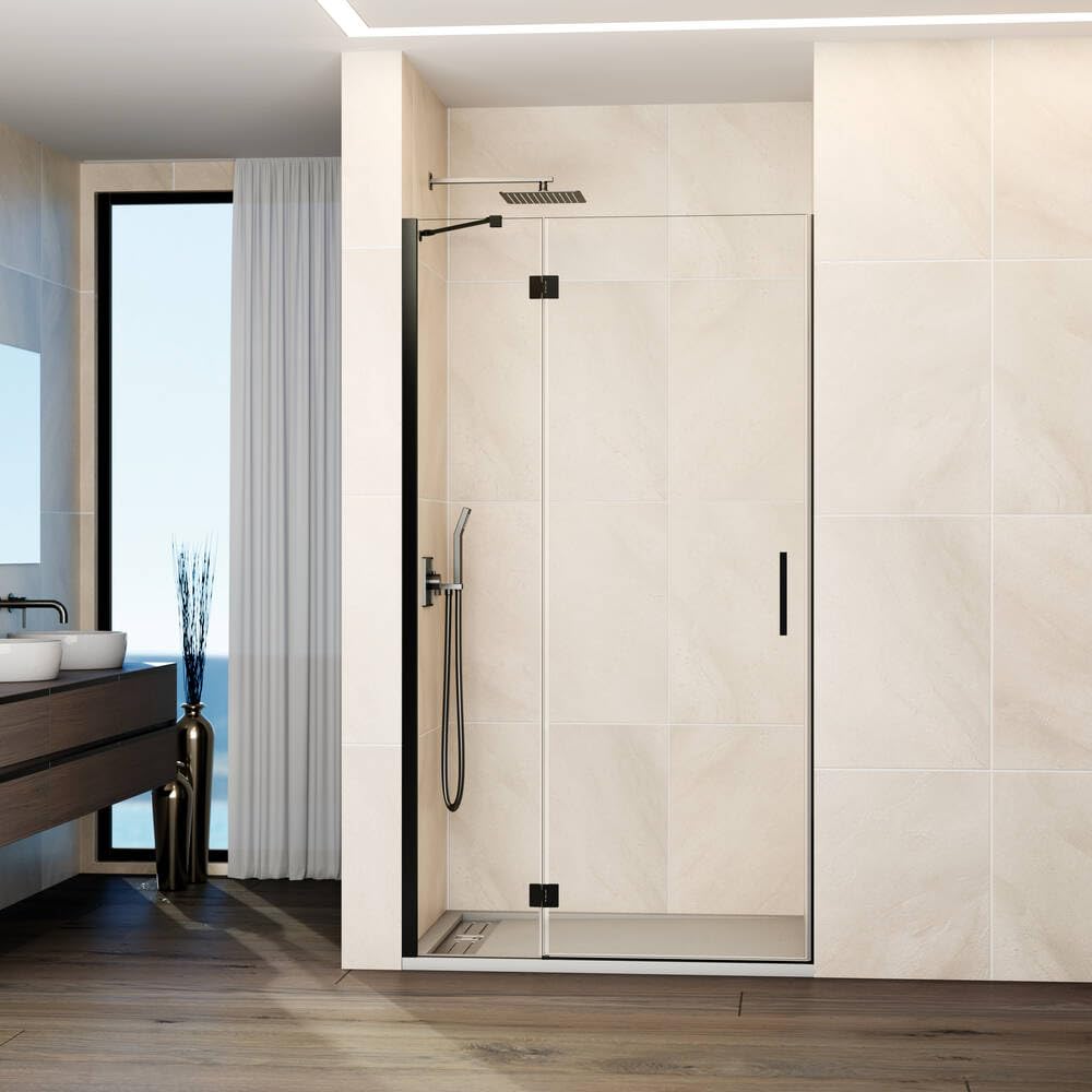 GME - Mampara Ducha Frontal 1 Puerta Fija + 1 Corredera 100cm Titanio | Mampara de Cristal con Perfilería de Aluminio y 195cm de Altura | Cristal Templado 6mm Antical Y Cierre Magnético