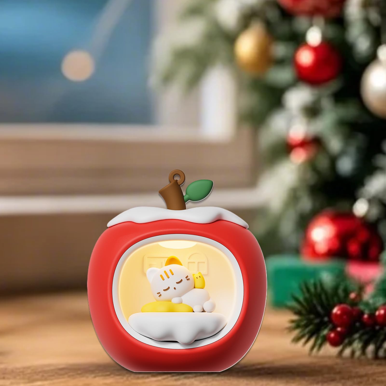 Lampada da scrivania 3D a forma di casa della frutta, luce notturna a LED ricaricabile, ornamento natalizio per asilo, parete, dormitorio, comodino, con cordino incluso