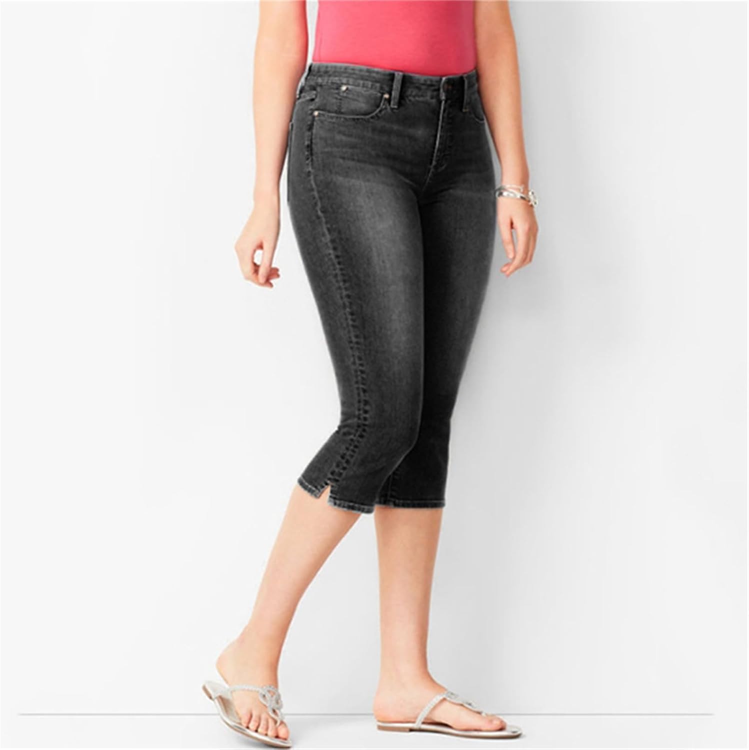 High Waisted Stretchy Capri Jean Regular, Summer Casual Straight Leg Summer Capris Women's Skinny Shaping Jeans