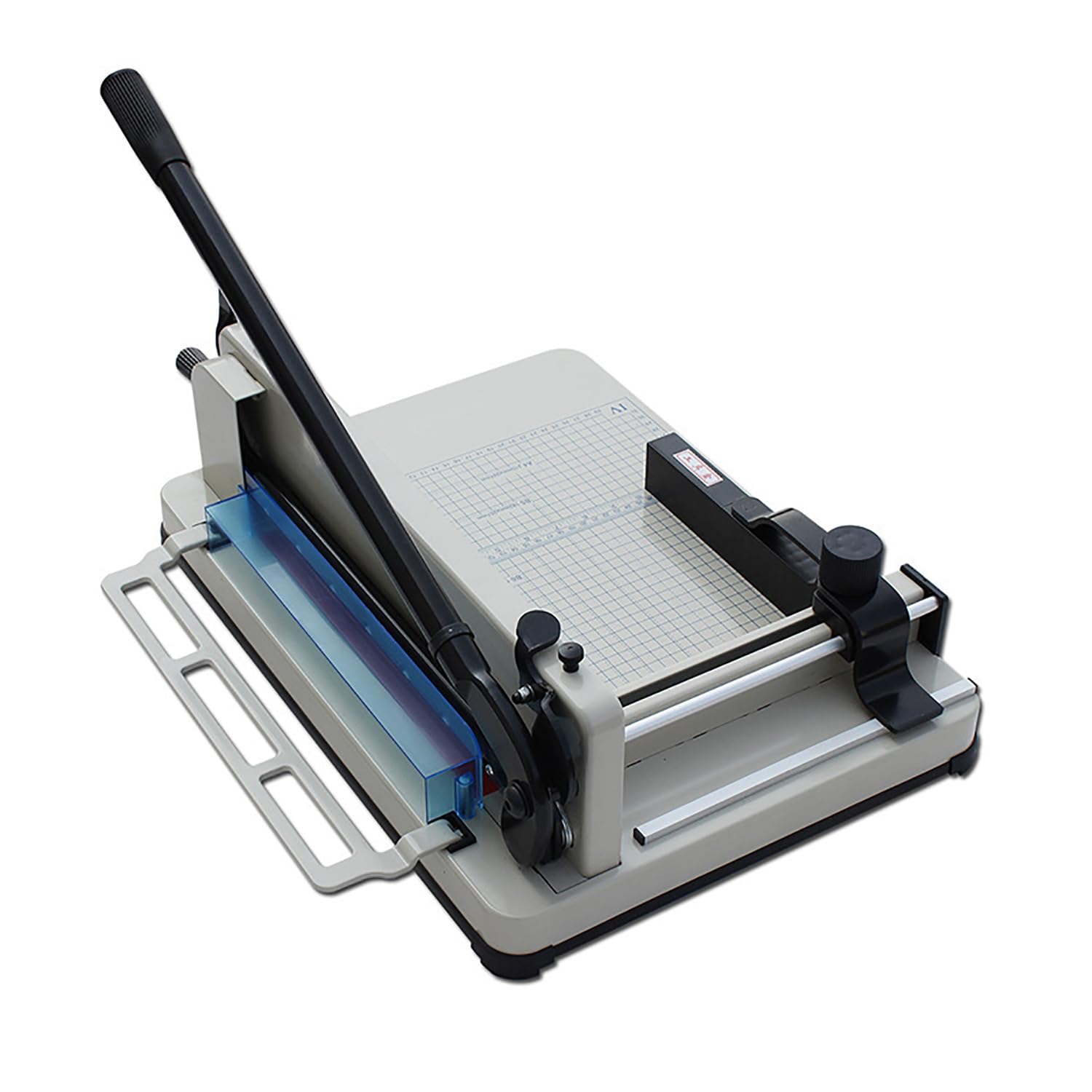 Cortador de Papel Profesional con Tapa Transparente y Tope Ajustable, Ideal para Cortar Capas Gruesas de Papel de hasta 4 cm, Ideal para Oficina y Manualidades (A3 Blanco)