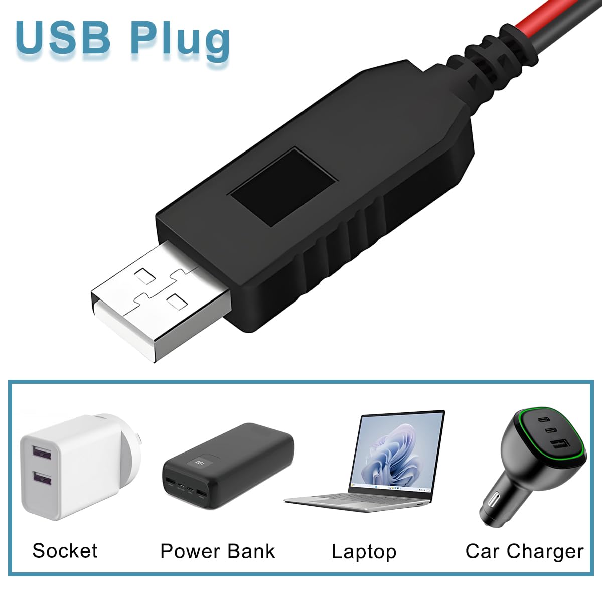 2 pezzi Convertitore alimentazione USB a 6 V AA con eliminazione della batteria Alimentatore USB Cavo batterie AA da 6 V, Sostituisce 4 batterie AA da per luci LED radio ventilatori