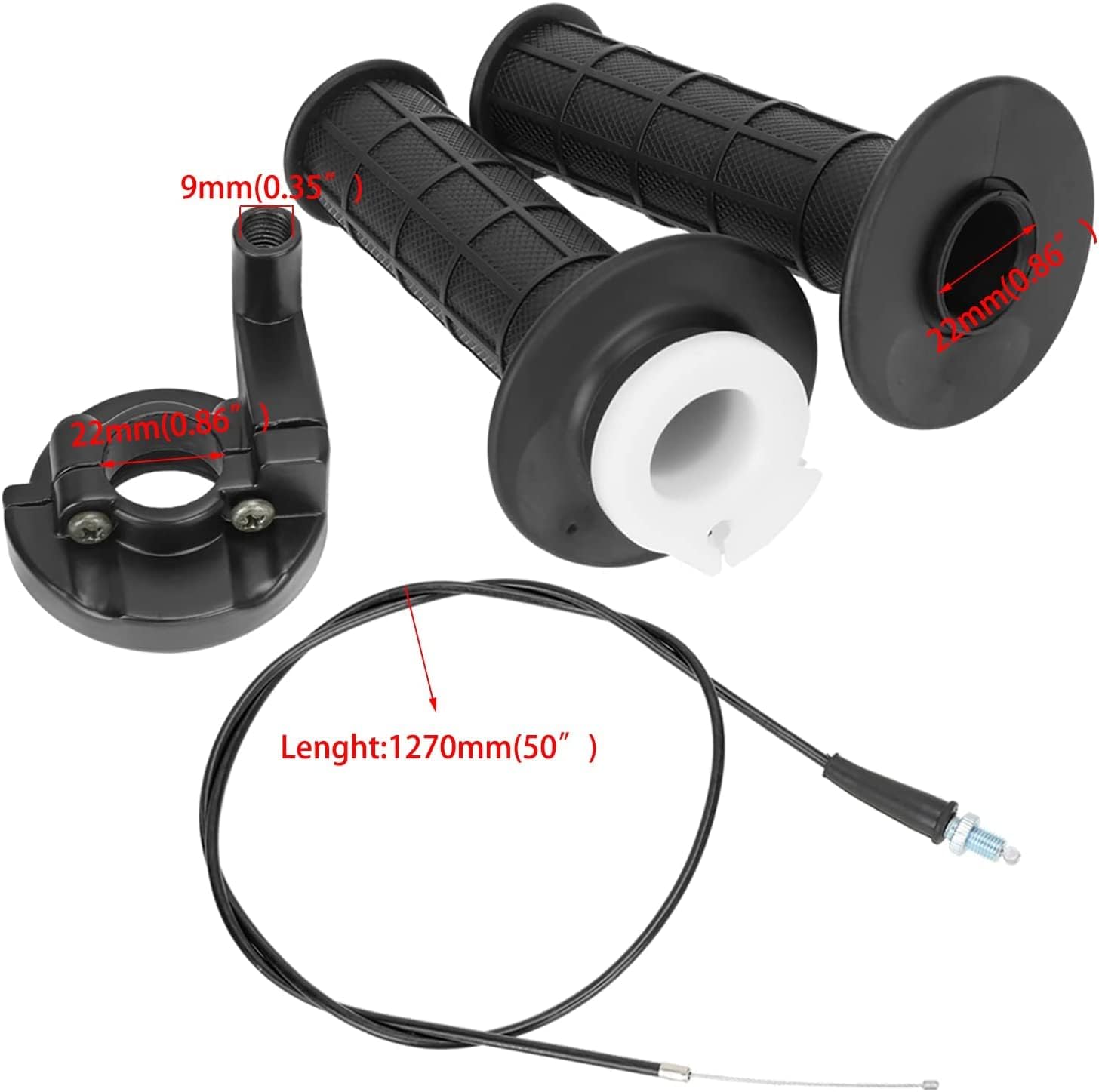 7/8" 22mm Twist Throttle Cable Handle Kit for 50 90 110 125 140 196 212cc Pit Bike Dirtbike Set with ON/Off Switch Button Mini Bike ATV Quad Pit Bike Dirt Bike