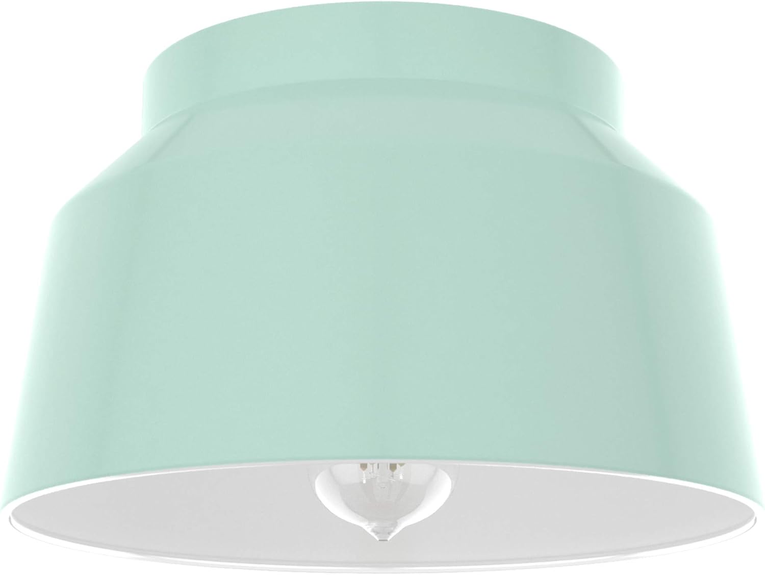 Hunter - Cranbrook 1-Light Mint, Medium Size Flush Mount Light, Dimmable, Modern Style, Bell Shaped, for Bedrooms, Kitchens, Foyers, Bathrooms - 19171