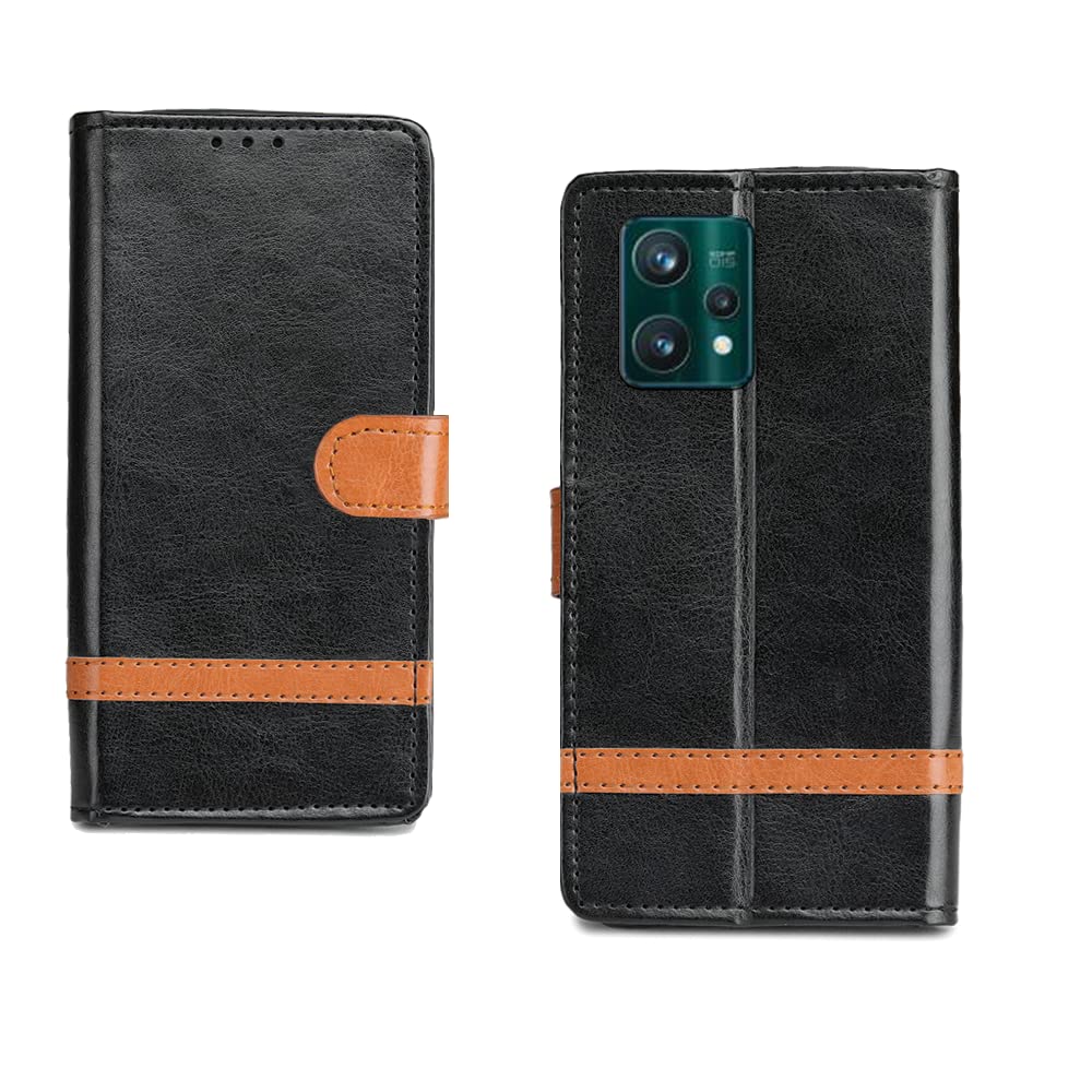 Pinaaki Enterprises Realme 9 Pro Plus Flip Cover I with Card Pockets | Wallet Stand |Complete Protection Designer Flip Case for Realme 9 Pro Plus - Black with Stripe (B0B6STKCG6) Amazon Price History, Amazon Price Tracker
