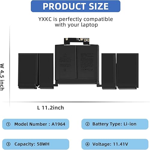Miniatura 2 de Batería de repuesto para laptop A1964 para MacBook Pro de 13 pulgadas A1989 (mediados de 2018 2019) A2251 (versión 2020) EMC 3214 3358 3348 BTOCTO