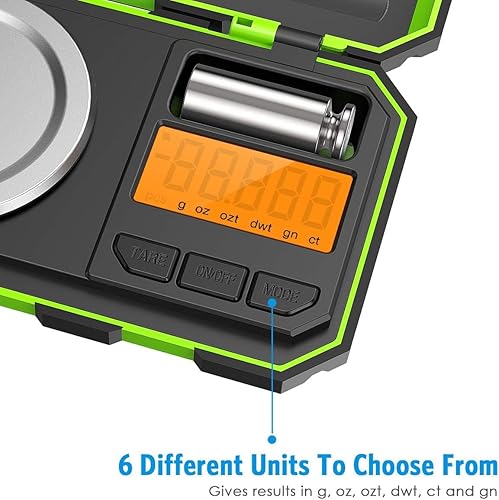 Miniatura 3 de AMIR Mini báscula digital profesional, báscula de bolsillo de 0.71oz-0.00oz, báscula inteligente electrónica con peso de calibración de 0.71oz