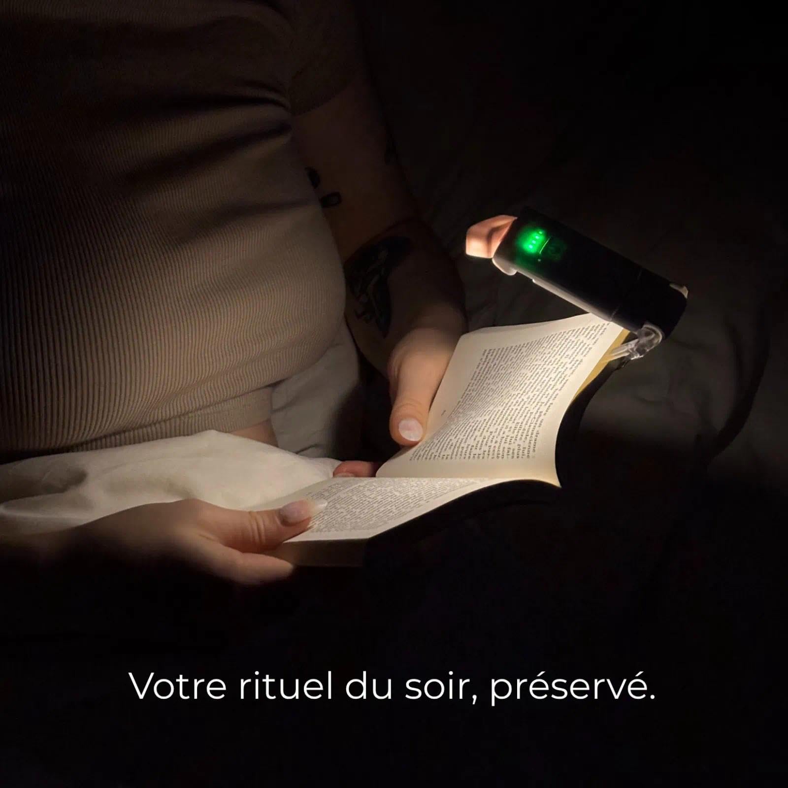 BookBright Lampe LED Bookbright Trois températures de couleur avec cinq niveaux de luminosité, filtre de lumière bleue et conception anti-éblouissement, idéal pour lire au lit