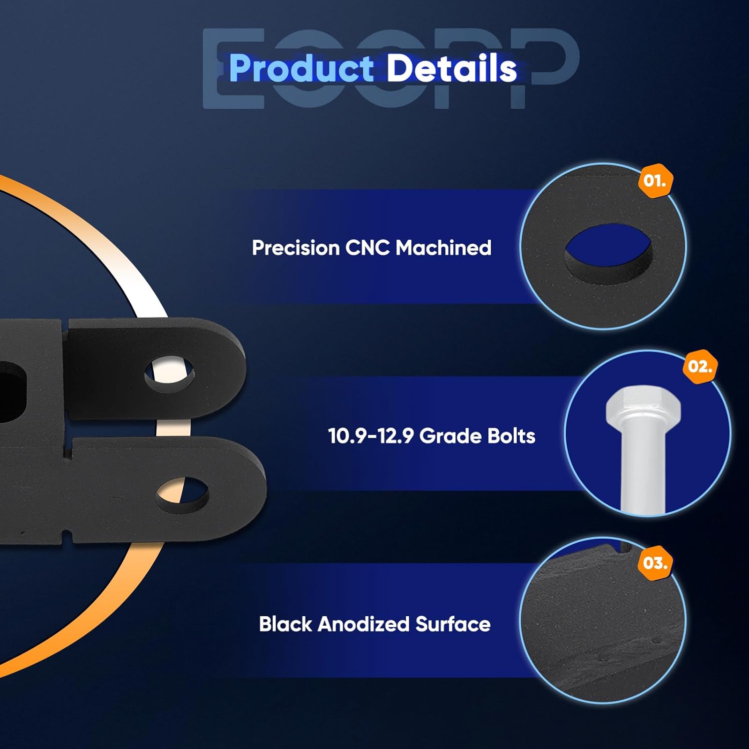 ECCPP Front Shock Extenders for 2005-2023 for Ford for F-250 for F-350 SuperDuty Shock Mount Extension Kit 4WD