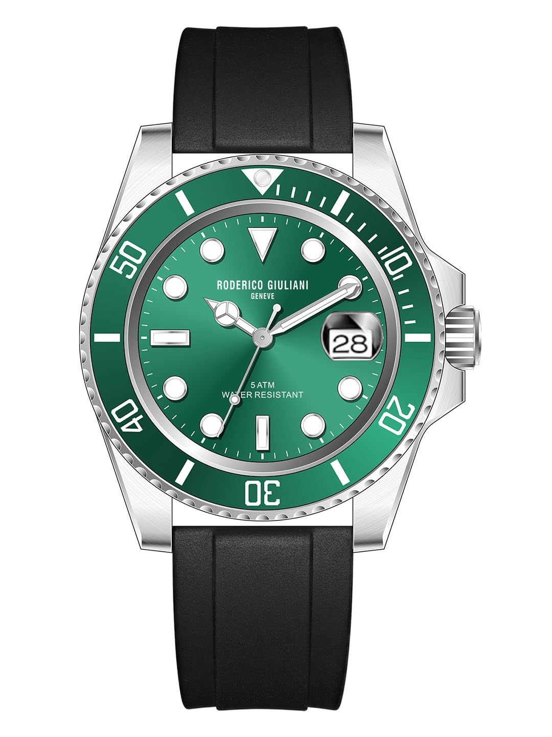 Buy RODERICO GIULIANI Analog Green DIAL Silver CASE Green Bezel