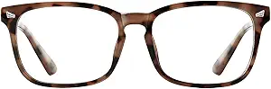 TIJN Blue Light Blocking Glasses for Women Men Clear Frame Square Nerd Eyeglasses Anti Blue Ray Computer Screen Glasses