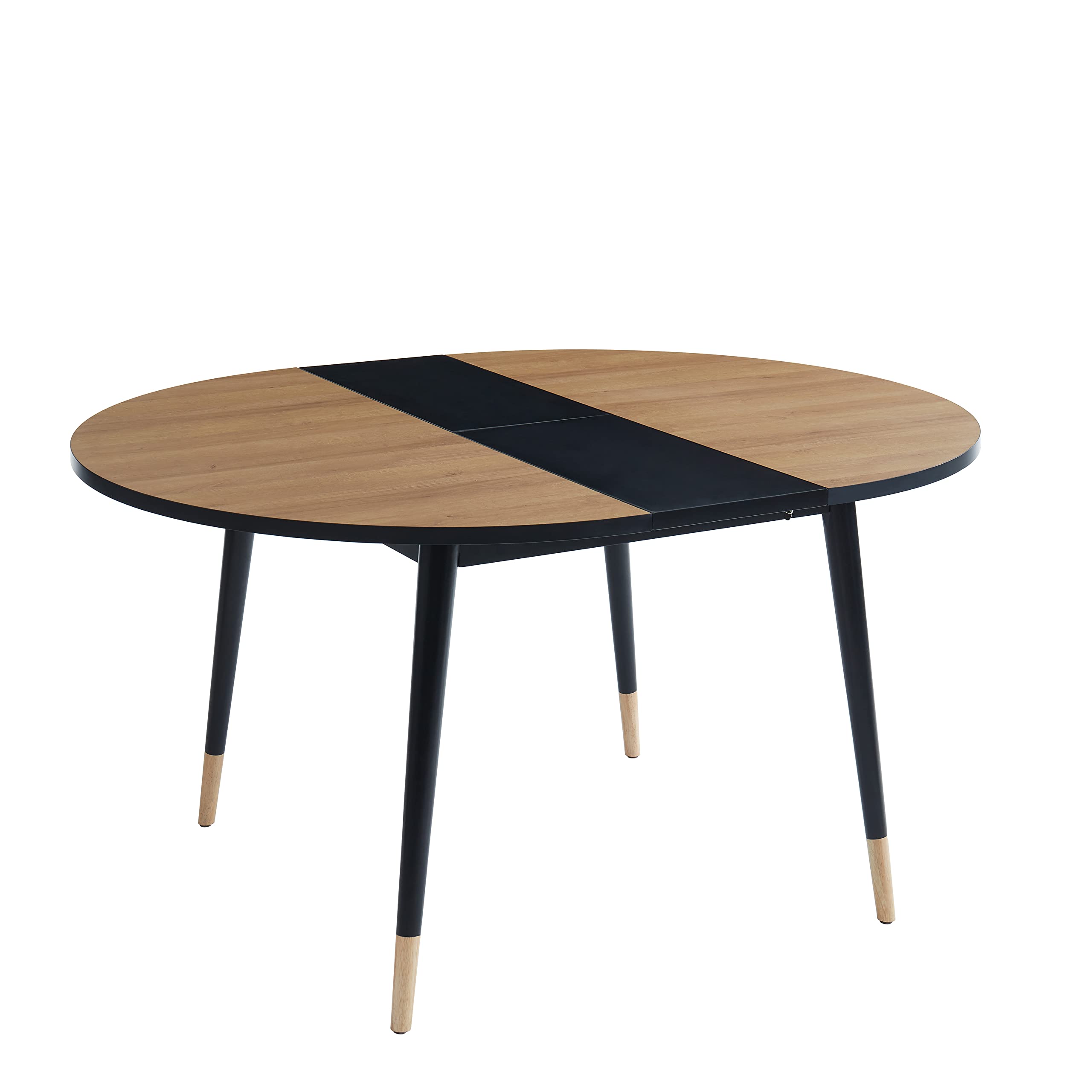 Table extensible Cavallo bois et noir 120/150cm pour grands dîners en famille