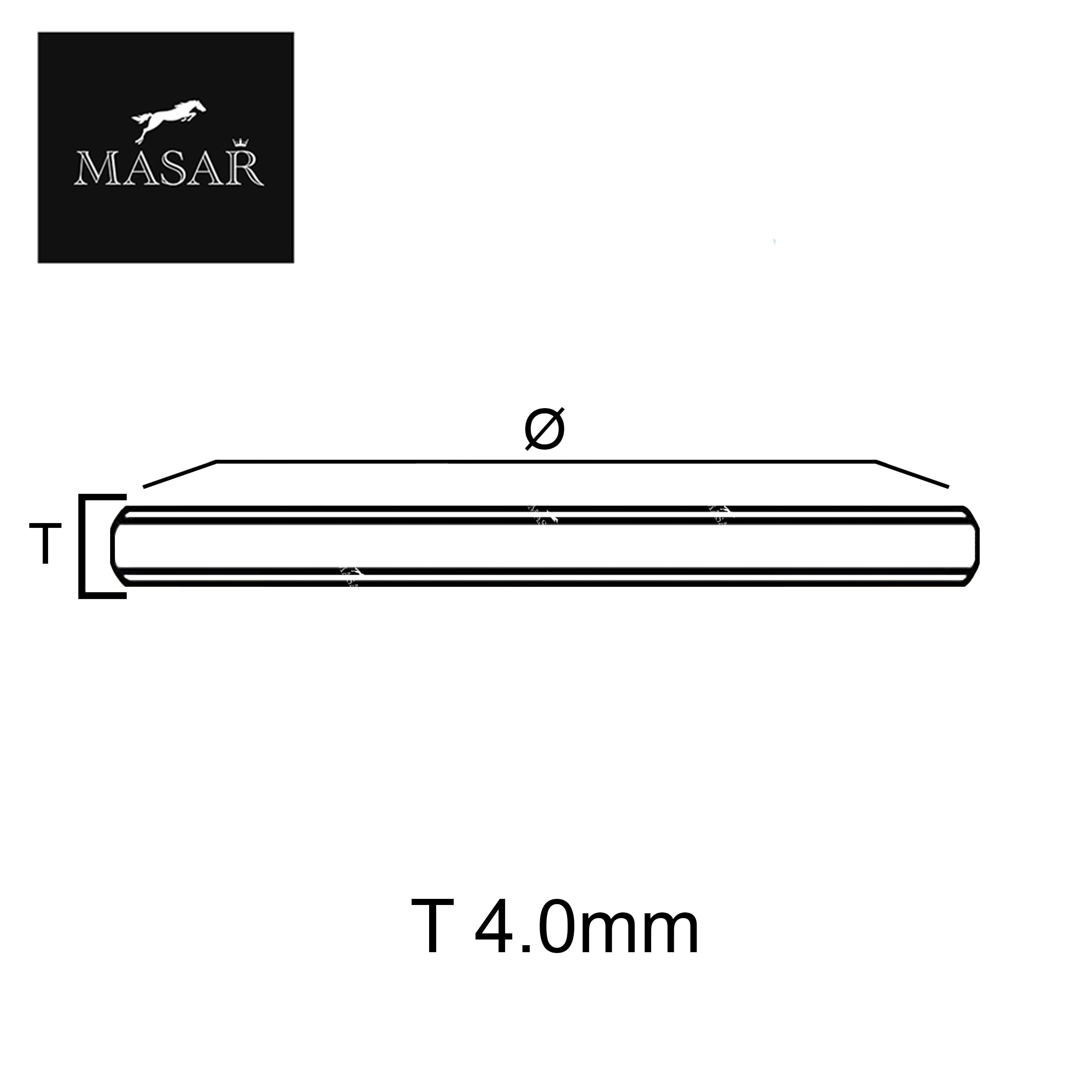 masar Spessore 4,0 mm – Orologi – Minerale piatto rotondo – 1 pz