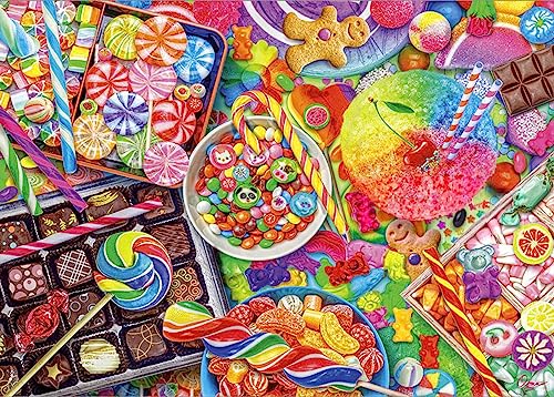 ECUCU Kit De Bordado De Punto De Cruz Con Estampado Kit de bordado de punto de cruz preimpreso de caramelos coloridos, 30 * 40 cm Manualidades, Costura De Patrones Fáciles