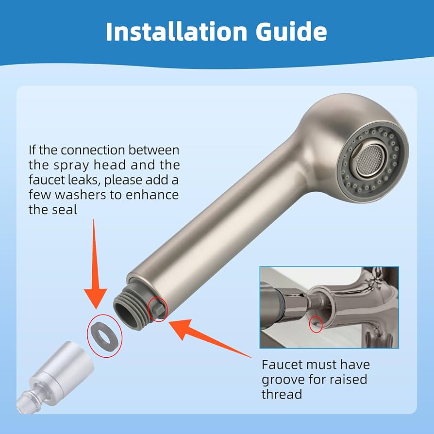 Testina Spray Rubinetto Cucina - 3 Funzioni, G1/2, Galvanizzata