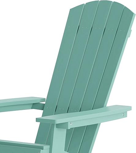 Miniatura 6 de Flash Furniture Charlestown - Silla plegable comercial Adirondack de espuma de mar, poliresina, para interiores y exteriores, resistente a la