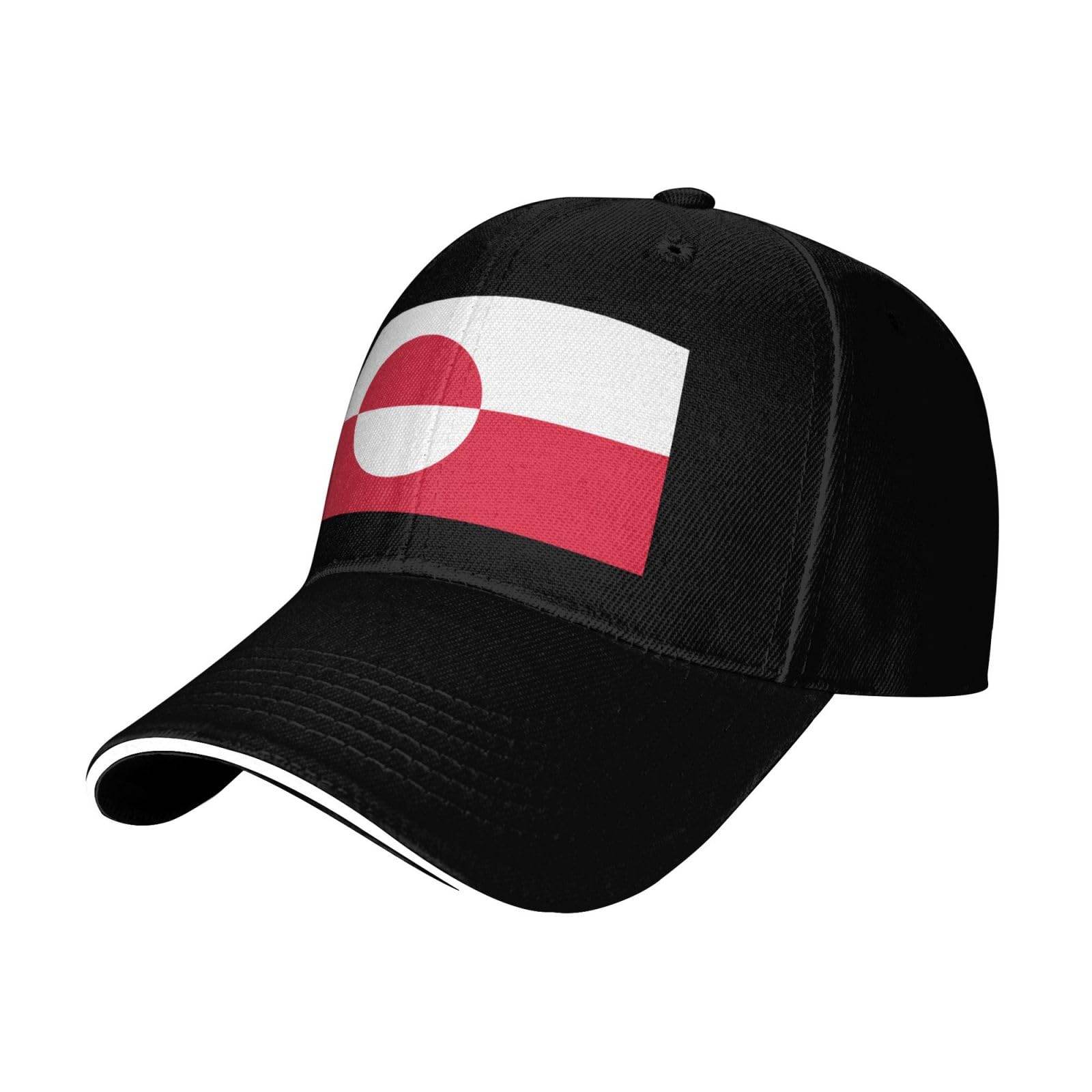 rrxnbcgg Greenland Flag Baseball Cap Adjustable Casquette Trucker Hat Sport Dad Cap for Women Men Black