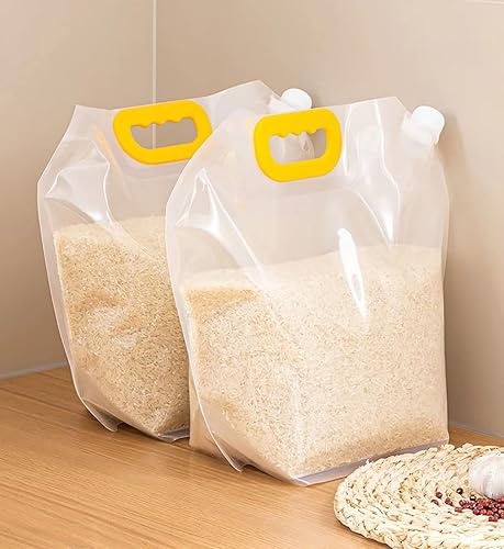 Miniatura 7 de Contenedores de almacenamiento de cereales, 6 recipientes herméticos de almacenamiento de alimentos con tapas y embudo, bolsas grandes reutilizables