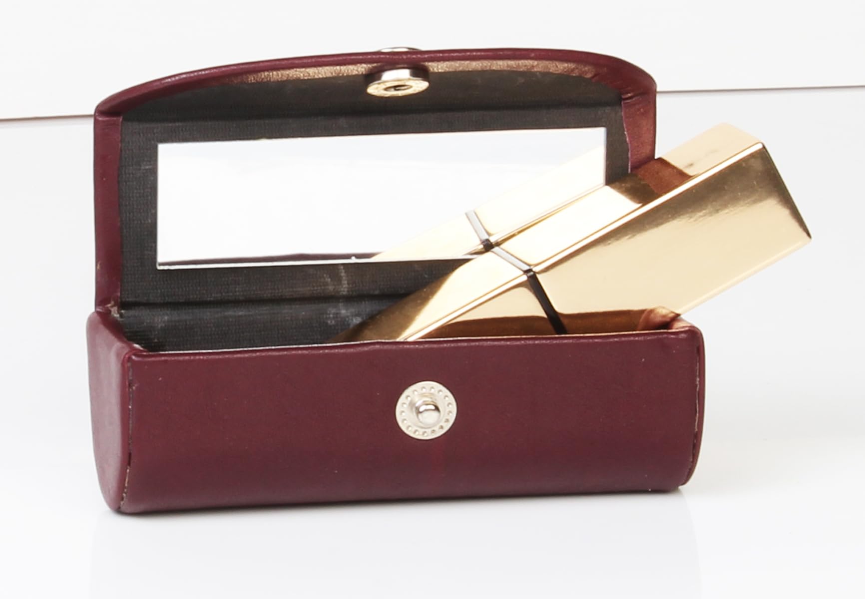SWACRAFT Set of 2 Leather Lipstick Case Holder for Women Girls - Bag Organizer Purse, Marron, Height - 3 CM & Length - 8 CM - Image 3