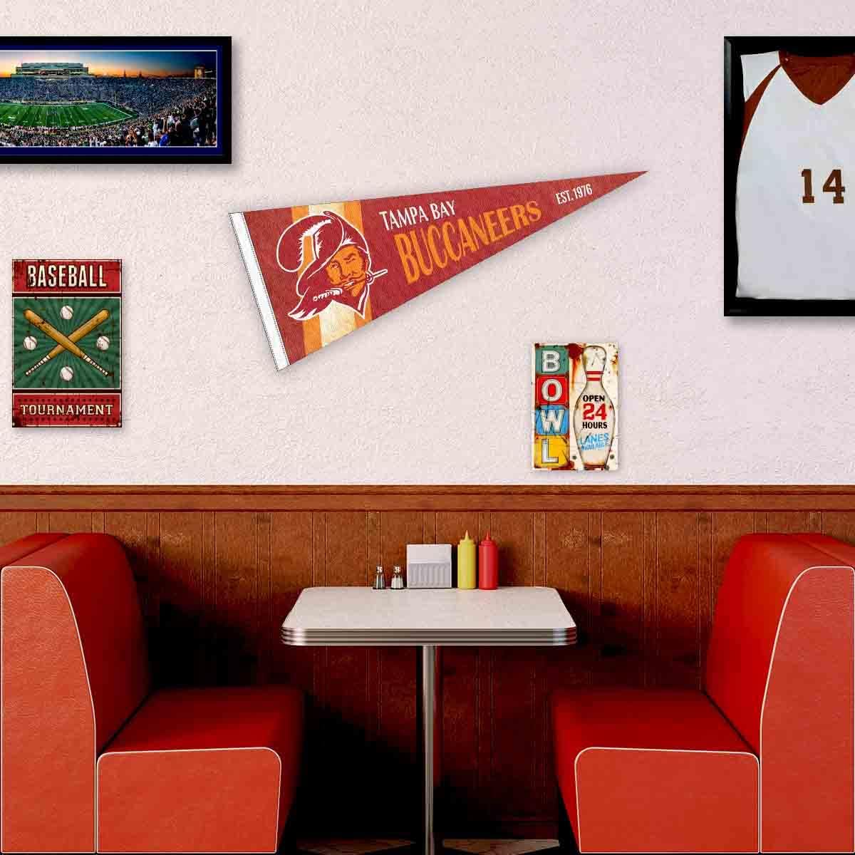 Tampa Bay Buccaneers Throwback Vintage Retro Pennant Flag - Image 3