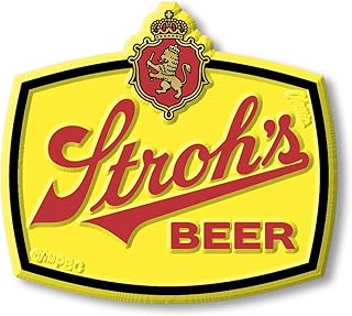 Stroh's Beer Logo Magnet by Classic Magnets, 3D Rubber Vintage-Style Collectible Gifts Made in the USA, 3.0" x 2.7"