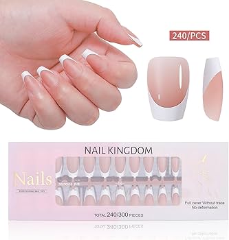 Amazon | 240x/箱フレンチチップ付け爪長押し爪人工爪フルカバー