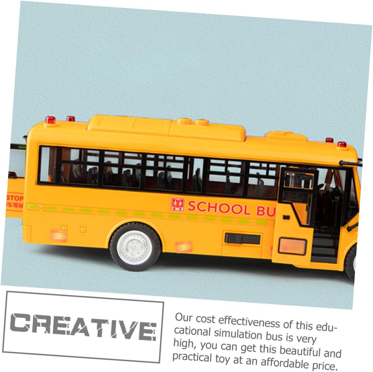 Lifelike Educational Bus Large Pull Back Model Car for Realistic Simulation School Bus with Inertia Drive Smooth Surface Safe for S Play and Learning