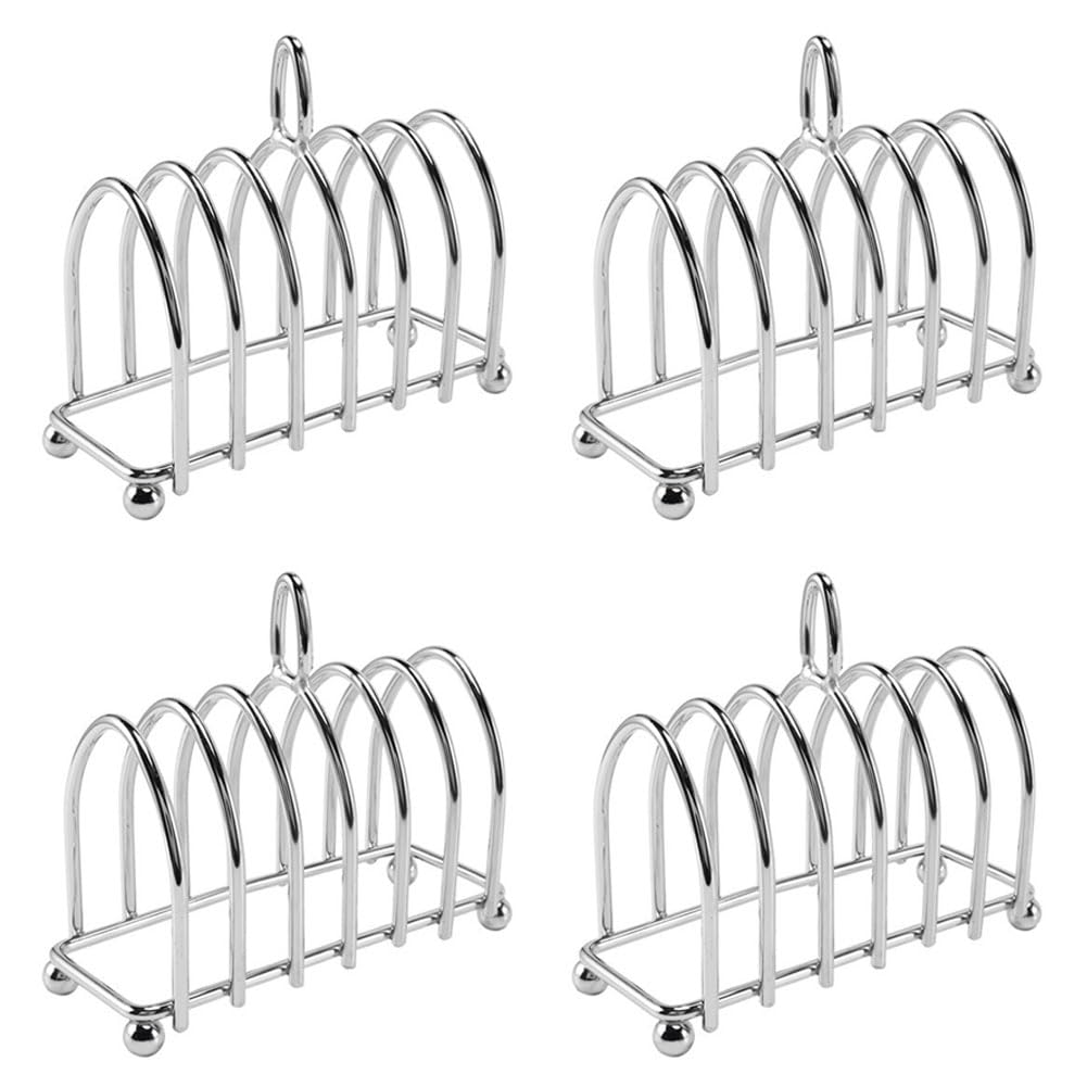 Cwmiibili 4X Toast Bread Rack Holder 6 Stainless Steel Toast Rack with Ball Feet and Loop Carry Handle