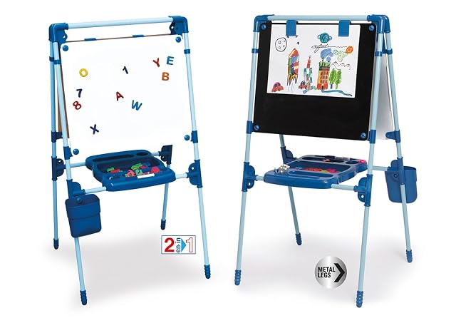 Chicos - Pizarra Infantil 2 en 1: Magnética y de Tiza, incluye un Rotulador, Tizas de Colores e Imanes…