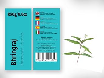 VEDIQUE HERBS Bhringraj (False Daisy | Eclipta alba) - 250g (8.8oz) | Raw, Crude, Dried | Whole Herb | T-Cut | Premium Grade